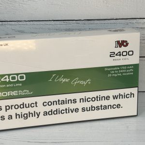 IVG 2400 LEMON & LIME DISP VAPE 20mg x 5