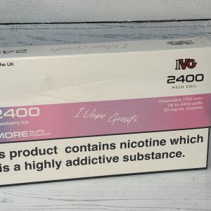 IVG 2400 STRAWBERRY ICE DISP VAPE 20mg x 5